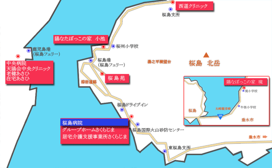 桜島病院　広域地図