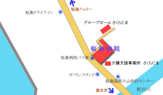 桜島病院　周辺地図